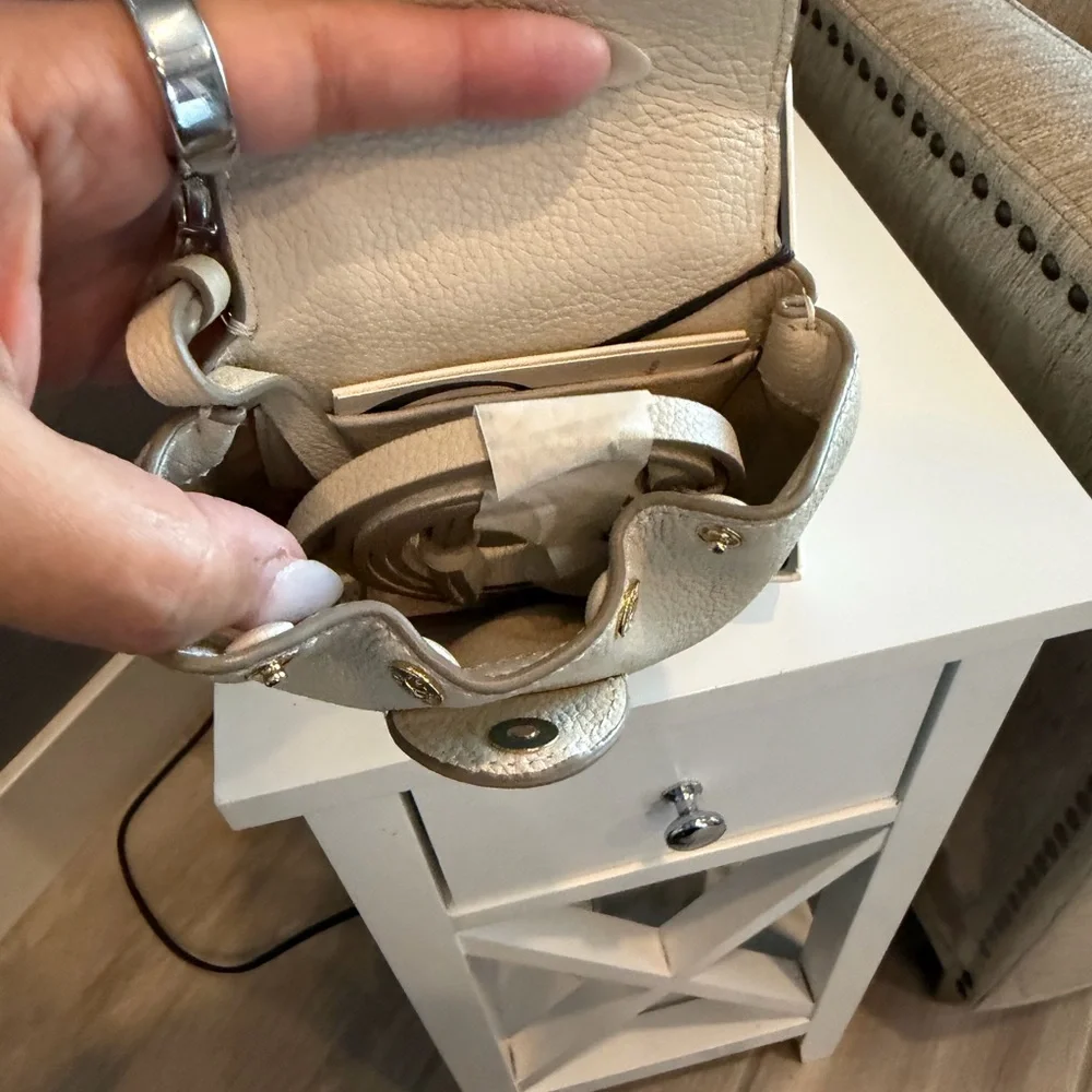 Polène Mini Top-Handle Bag in Cream Pebble Leather - Picture 7 of 7